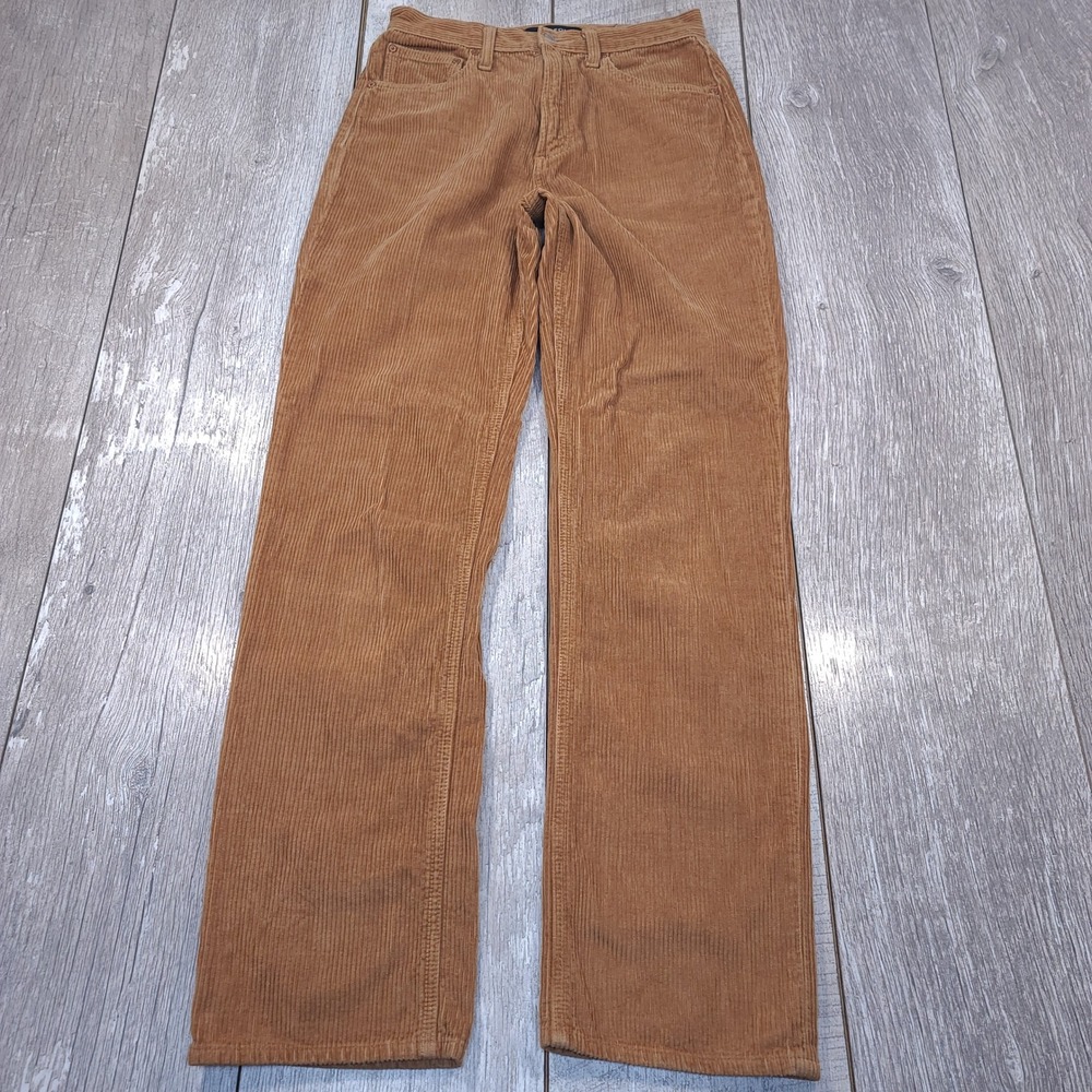 Denim Forum Joni High Rise Loose Women 25x30 Brown Chunky Corduroy Pants